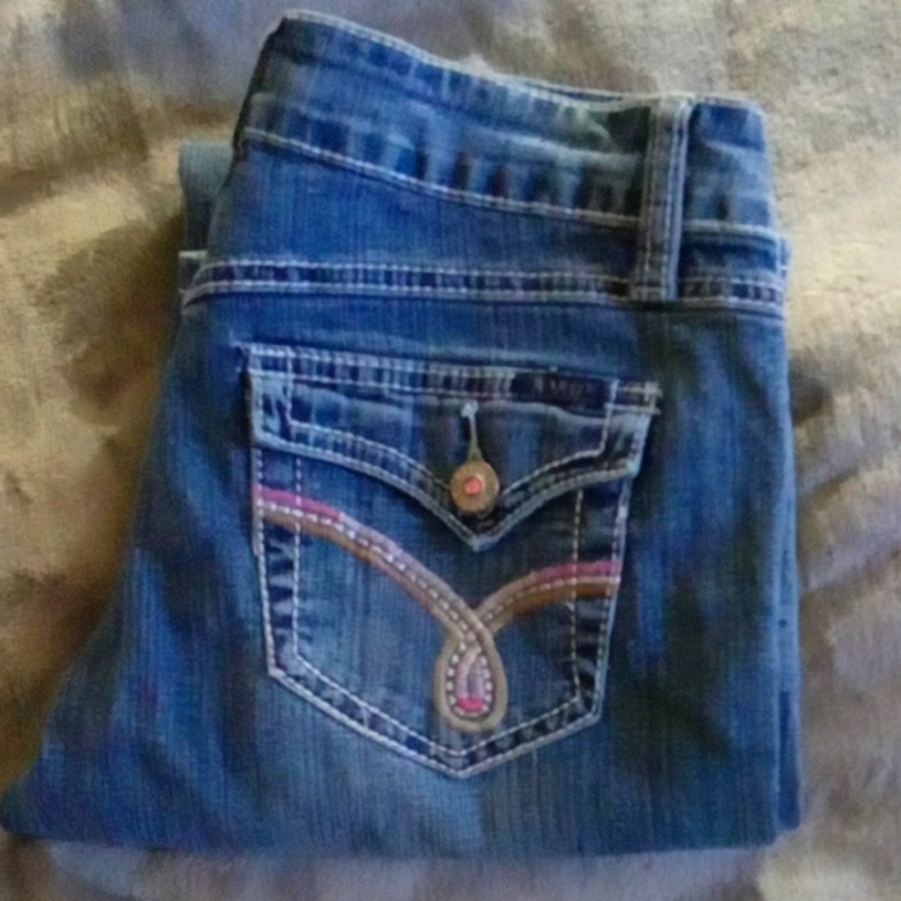 Revolt Denim Jeans with Pink Accents Size 6